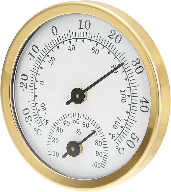TEAMWILL Mini Analog Thermometer Hygrometer Humidity Meter Room Indoor Temperature, 2 in 1 Indoor Outdoor Temperature Humidity Monitor Gauge (1) by Unknown