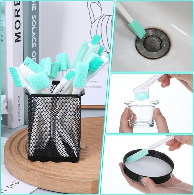 16 Pack Small Household Cleaning Brushes Crevice Cleaning Tool Deep Detail Crevice Cleaner Brush Set Detail Tiny Scrub Cleaner Brush Micro Crevices Scrub Cleaners Tool for Small Holes Corner Space - Image 5