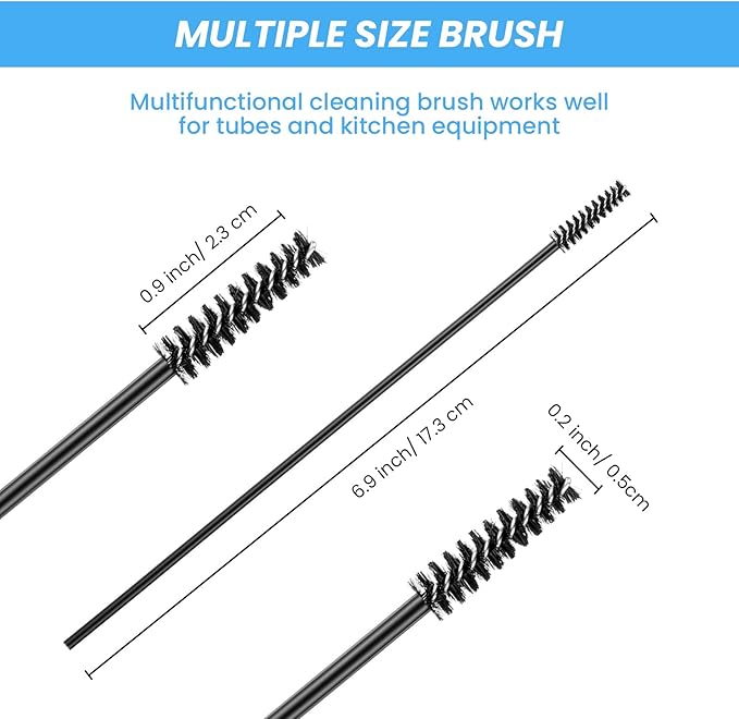 Outus 12 Pieces Hummingbird Feeder Cleaning Brush Mini Nylon Brush Set Cleaner for Bottles, Tubes, Jars, Bird Feeder (3.9 Inches/6.7inches) - Image 3