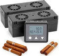 Electric Cigar Humidifier for Cigar Humidor Box - Dual-Fan Sensor-Controlled + LCD Humidity & Temperature Display, Multi-Device Connection Supported, for 40-180 Cigars 1V2 by Unknown