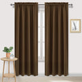 DWCN Blackout Curtains Room Darkening Thermal Insulated Bedroom Curtains Window Curtain Panels, 52 x 84 inches Long, Set of 2 Brown Rod Pocket Drapes by DWCN