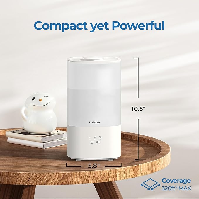 2.5L Humidifiers for Bedroom, Top Fill Cool Mist Humidifiers for Large Room, Easy to Fill & Clean, 30H Runtime, 28dB Quiet Air Humidifier for Plants, Baby Nursery with Night Light - Image 2