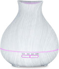 BZseed Aromatherapy Essential Oil Diffuser 550ml 12 Hours White Wood Grain Aroma Diffuser with Timer for Large Room, Home, Baby Bedroom, Waterless Auto Shut-Off, 7 Colors Lights Changing by BZseed+Diffuser