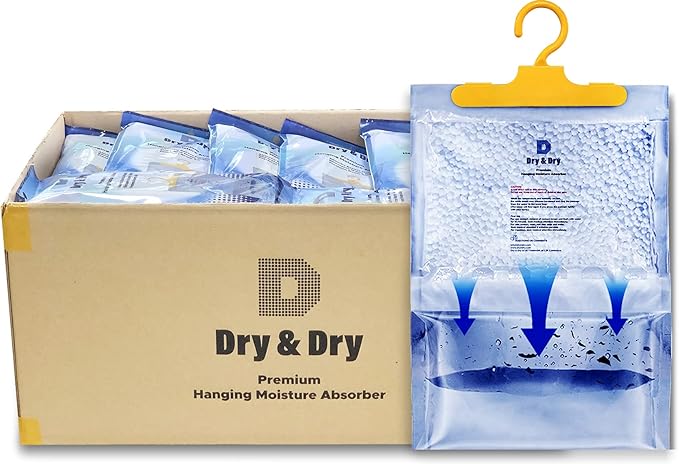 Dry & Dry 44 Pack[7 OZ] Premium Moisture Absorbers Dehumidifiers for Home Dehumidifier for Basement Dehumdifiers for Bedroom Small Dehumidifiers - Dehumidifiers Moisture Absorber by DryDry