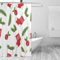 Christmas Stocking White Shower Curtain Liner 72×72 inch for Bathroom Curtain Anti Mold Shower Curtain with Hooks Shower Accessories by Unknown