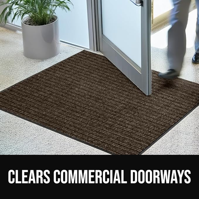 GORILLA GRIP Waterproof Traffic Guard Door Mat, 70x24, Heavy Duty Entryway Mats, Strong Backing Commercial Utility Rugs for Office Hallway, Garage Floor and Home, Low Profile Carpet Runner, Brown - Image 5