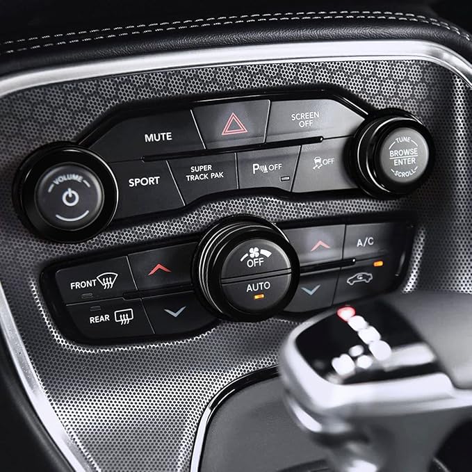 Auprite Climate Control Knob Covers for Challenger Accessories 2015-2023 2024, for Dodge Charger 2015-2023 2024, for Dodge Chrysler 300/300s 2015-2024,3Pcs Kit (Black) - Image 6