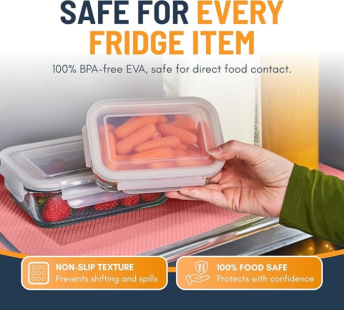 Refrigerator Liners for Shelves (8 Pack) by Linda’s Essentials - Non-Adhesive Shelf or Drawer Liner, BPA-Free Fridge Mats for Kitchen & Cabinets, Easy to Clean, Ideal Household Essentials (Pink) - Image 4