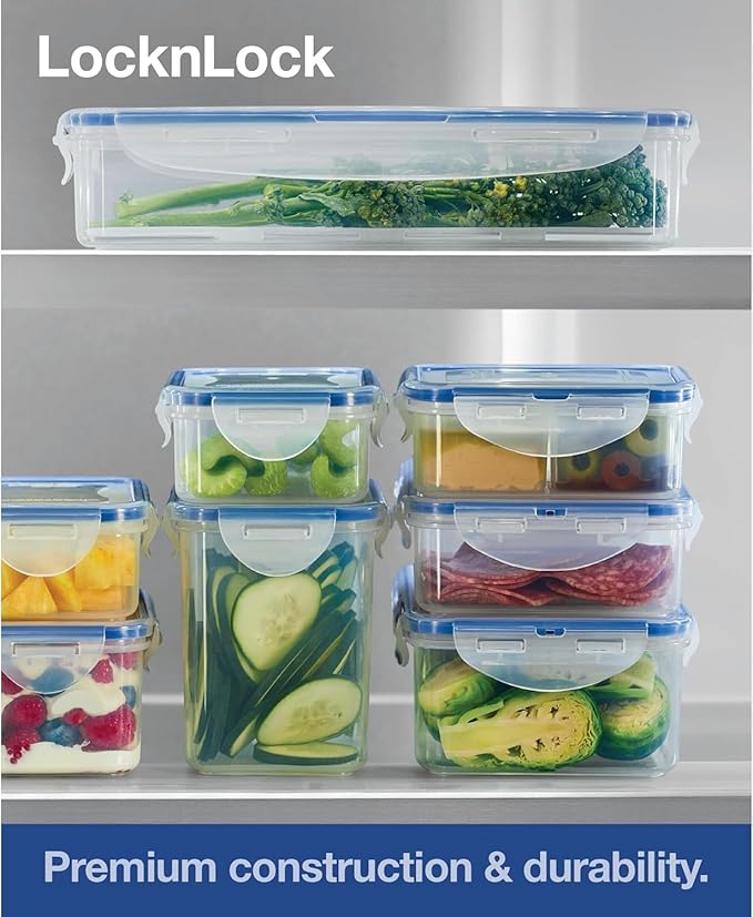 LOCK & LOCK Easy Essentials Food Storage lids/Airtight containers, BPA Free, 54 Ounce, Clear - Image 7