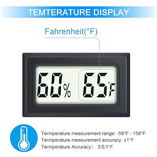 Reptile Thermometer 4-Pack Mini Digital Humidity Temperature Meters Gauge Indoor Hygrometer Thermometer AikTryee wiht ℉ for Humidors Greenhouse Garden Cellar Closet Guitar Case - Image 5