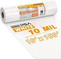 Crawl Space Vapor Barrier, 10mil Film, 10'x100', White Plastic Sheeting - Thick Plastic Sheeting, Heavy Duty Polyethylene Film, Drop Cloth Vapor Barrier Covering for Crawl Space, Garden, Basement by PureSpaceArmor