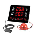 Large Display Thermometer Big Temperature Warning Light – Max Min to Monitor High and Low Temperature Humidity Sensor Alarm Alert, Thermometer Hygrometer Warning with Time & Date by Tokatuker