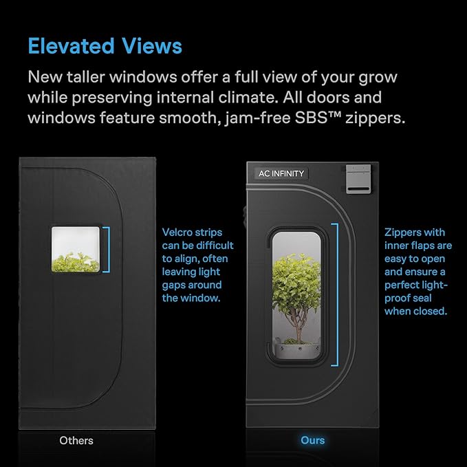 AC Infinity CLOUDLAB 894, Advance Grow Tent 8x4, Thickest 1" Poles, 2000D Mylar Canvas, Lab-Tested Highest Reflectivity, Largest Zipper Window, Controller Mount Plate, 96" x 48" x 80" Indoor Growing - Image 4