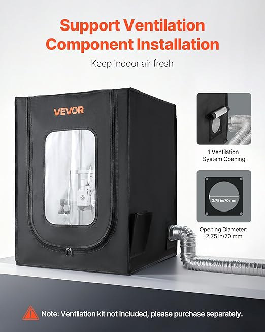 VEVOR 3D Printer Enclosure, Dustproof Waterproof Oxford Cloth 3D Printer Tent, Constant Temperature Protective Case with LED Lighting, Compatible with Creality/ELEGOO/Anycubic Multiple Popular Models - Image 7
