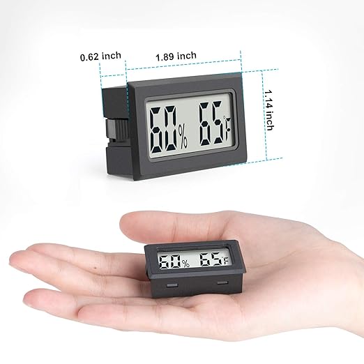 Reptile Thermometer 4-Pack Mini Digital Humidity Temperature Meters Gauge Indoor Hygrometer Thermometer AikTryee wiht ℉ for Humidors Greenhouse Garden Cellar Closet Guitar Case - Image 2