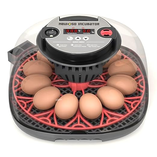 12-24 Egg Incubator with Humidity Display, Egg Candler, Automatic Egg Turner, for Hatching Chickens Duck Quail Parrot by Meuiosd