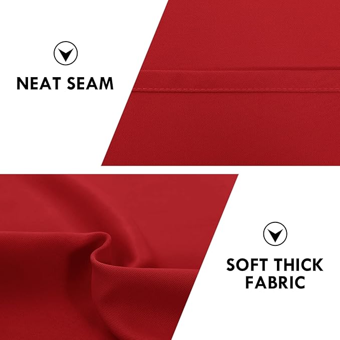 DWCN Christmas Blackout Curtains Room Darkening Thermal Insulated Bedroom Curtains Window Treatments, 42 x 45 inches Long, Set of 2 Red Rod Pocket Drapes - Image 6