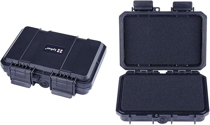 Lykus HC-1410 Mini Hard Case Dry Box with Foam Insert, Interior Size 5.51x3.54x1.46 inch, IP66 Splash-Proof, Suitable for cellphone, keys, cards, and small items by Lykus