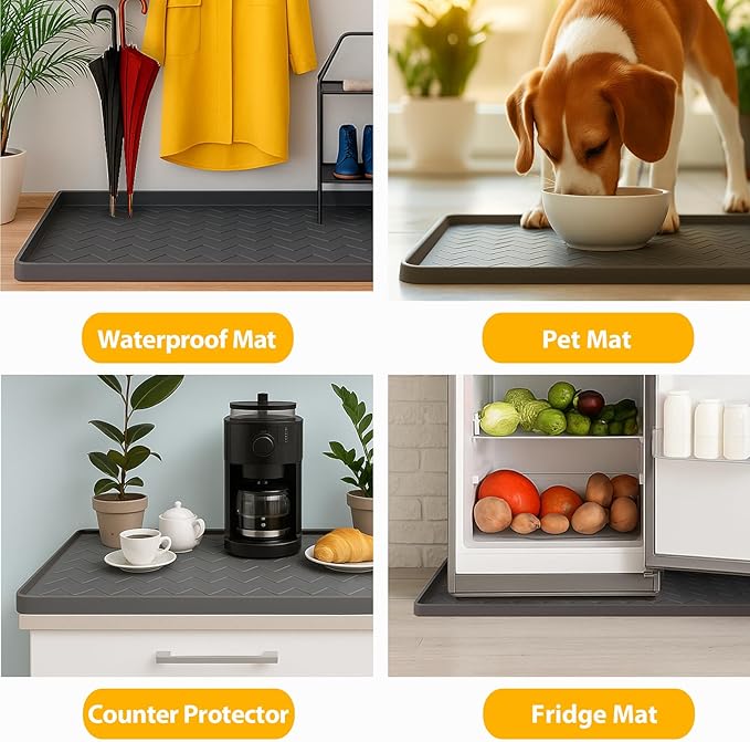 TigeJoy 40" x 22" Under Sink Mats for Kitchen Waterproof, Leak-Proof Silicone Mat Sink Protector and Cabinet Liner, Kitchen Essentials Organizer and Storage, Boot or Shoe Tray, Pet Feeding Mat - Image 6