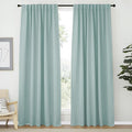 NICETOWN Blackout Curtain Panels Window Draperies - (Aqua Blue Color) 62x84 inch, 2 Pieces, Insulating Room Darkening Blackout Drapes for Doorway Shower Bathroom Laundry Room Bifold Door by NICETOWN