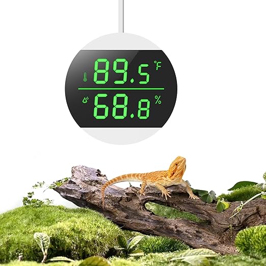 USB Power Supply LED Digital Reptile Thermometer Hygrometer, 10s Refresh Speed, 1.8 High Precision, Terrarium Thermometers by Ankilo