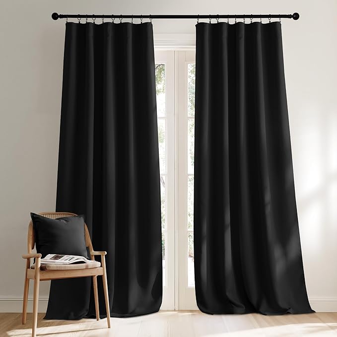 NICETOWN Halloween Blackout Curtains Window Drapes - (Black Color) W52 x L108, Double Panels, Blackout Draperies Window Treatment for Large Window - Image 2