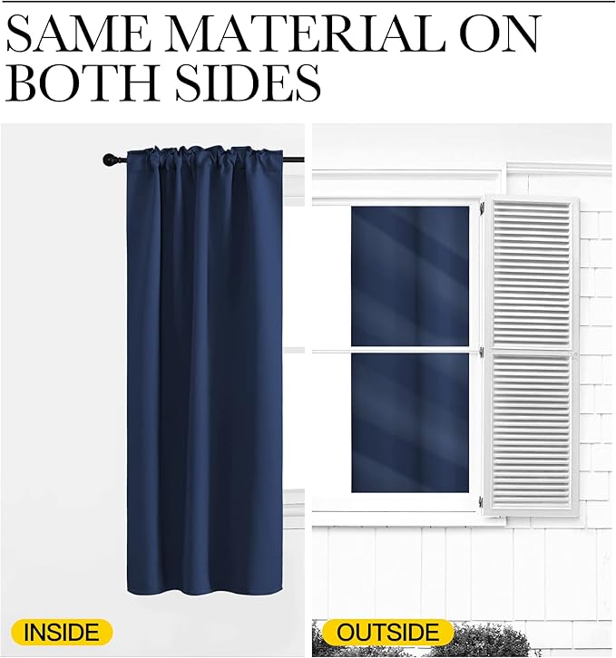 NICETOWN Blackout Curtains Window Drapes - (Navy Color) 52 inches W by 63 inches L, Set of 2, Blackout Curtain Panels for Boy's Nursery - Image 7