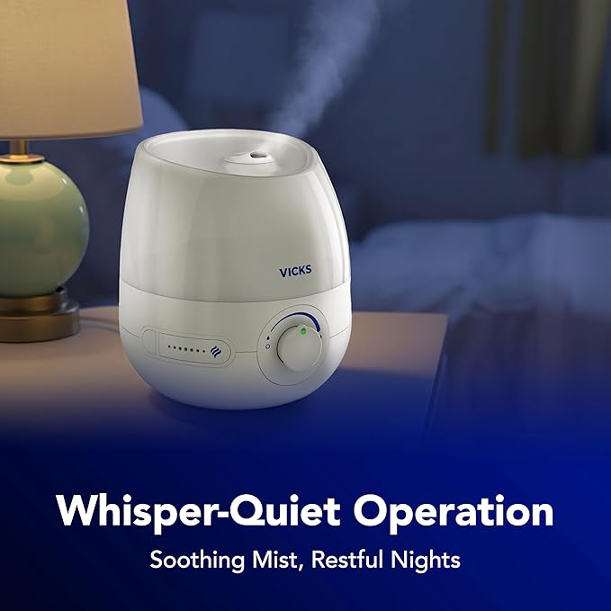 Vicks Mini Filter Free Cool Mist Humidifier, Small Room – Variable Mist Control – Works with Vicks VapoPads - Image 5