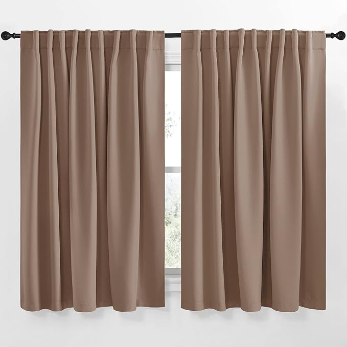 NICETOWN Blackout Curtain Panel for Living Room - (Cappuccino) 70 inches Wide by 63 inches Long, 2 Panels Set, Insulated Room Darkening Window Drapes by NICETOWN
