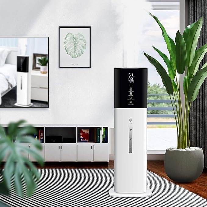 Humidifiers for Home, 8L Water Tank, Essential Oil Diffuser, Top Fill Humidifier, Low Noise, Cool Mist Humidifiers for Large Room, 3 Mist Level, 12H Timer, Customized Humidity, 360° Nozzle - Image 7