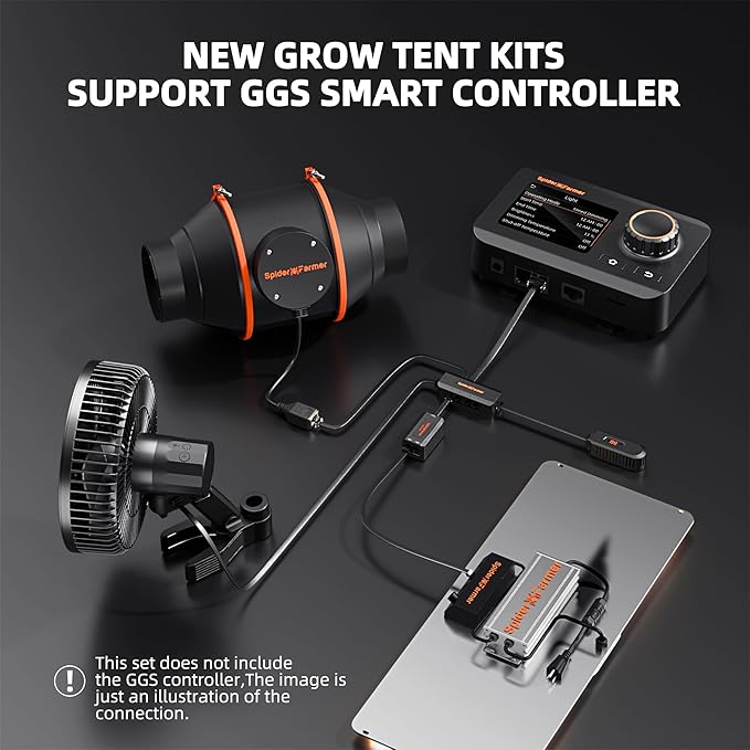 Spider Farmer 2x4 Complete Grow Tent Kit SF2000 Samsung LM301H EVO & Dimmable Grow Tent Complete System 24" x 47" x 71" Growing Tent Set 4" Ventilation System & 6'' Clip Fan - Image 4