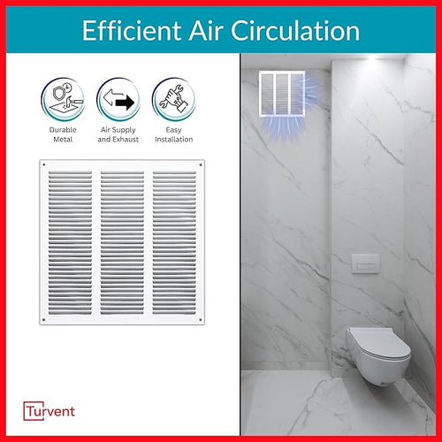 10x10 Vent Cover (Duct Opening) - White HVAC Return Air Grille for Wall and Ceiling - Metal AC Vent Cover with Mesh - Rectangular Air Register - External Dimensions: 11.81" W x 11.81" H - Image 2
