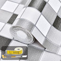 Drawer and Shelf Liner for Kitchen Cabinet: 17 in X 30 Ft Non Slip Waterproof Shelf Paper Non Adhesive Refrigerator Liners Gray Mosaic Easy Liners for Bathroom by Kimhan