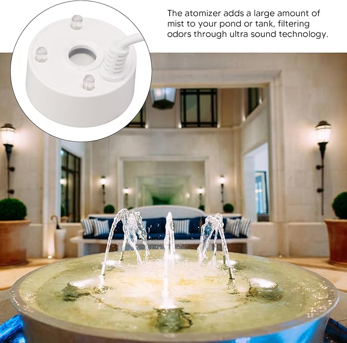 Ultrasonic Mist Maker Fogger, Water Fountain Pond Fog Machine Atomizer Air Humidifier with Colorful LED Lights for Water Fountain Pond Fogger Halloween Party Christmas, Rockery - Image 3