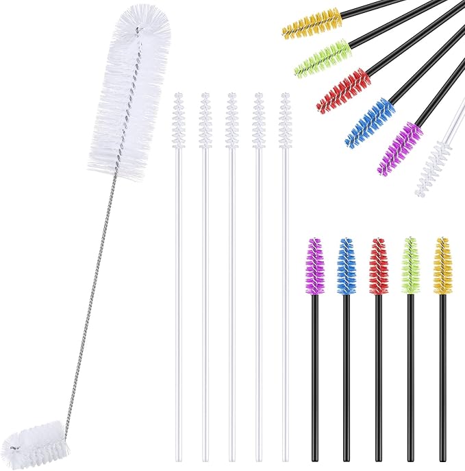Hummingbird Feeder Cleaning Brush 19 Pieces 3 Size Mini Nylon Double Headed 2 in 1 Hummingbird Brush Hard to Reach Places Tiny Cleaning Kit(White) by Perthlin