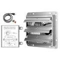 Simple Deluxe 14 Inch Wall Mounted Shutter Aluminum Exhaust Fan with Temperature Controller and Power Cord Kit, 1600 RPM, 1000 CFM, for Attic, Garage, Louvered Vent, Plant, Greenhouse, Silver by SimpleDeluxe