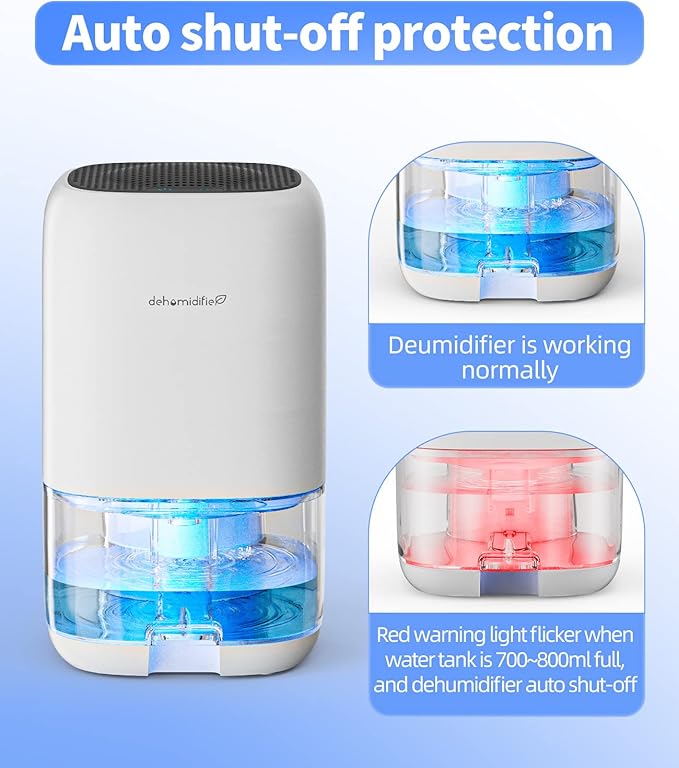 Dehumidifier, 35 OZ Small Dehumidifiers for Bedroom for Home, Quiet with Auto Shut Off, Dehumidifiers for Bedroom (280 sq. ft), Bathroom, RV, Closet, White - Image 6