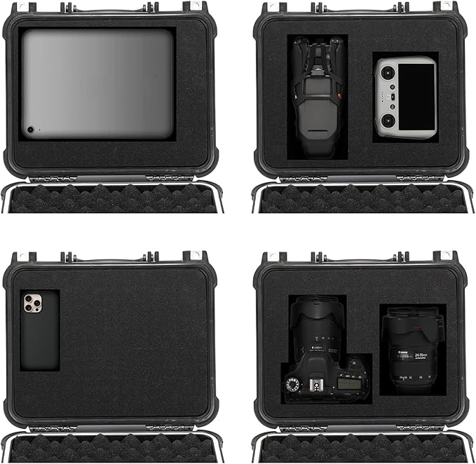 Mayouko 13.4" Waterproof Plastic Toolbox with Foam Insert, 13.4" x 11.6" x 6", IP67 Lockable Storage Box, Customizable Foam, Shockproof Hard Case Weatherproof Container, Protective Hard Camera Case - Image 6