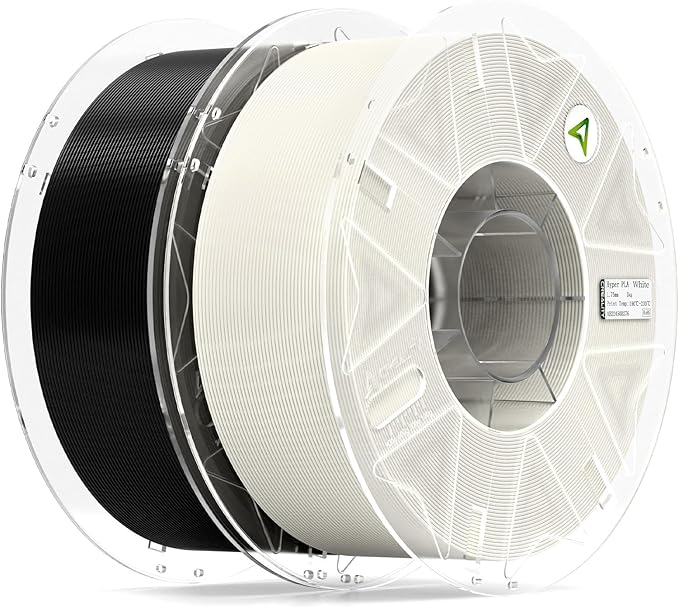Official Creality Hyper PLA RFID Filament 1.75mm Black & White 2KG for K2 Plus Combo, High Speed 30-600mm/s 3D Printer Filament, 1kg(2.2lbs)/Spool Hyper PLA RFID Support CFS, for Most 3D Printers by Creality