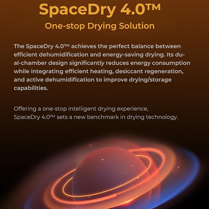 Creality SpacePi X4 Filament Dryer Box with 200W PTC Rapid Heater, 4-Spools Filament Storage Box, Dual Independent Heating Chambers, One-Key Operation, Compatible with PLA, PETG, ABS, TPU, PC, PA,PAHT - Image 9