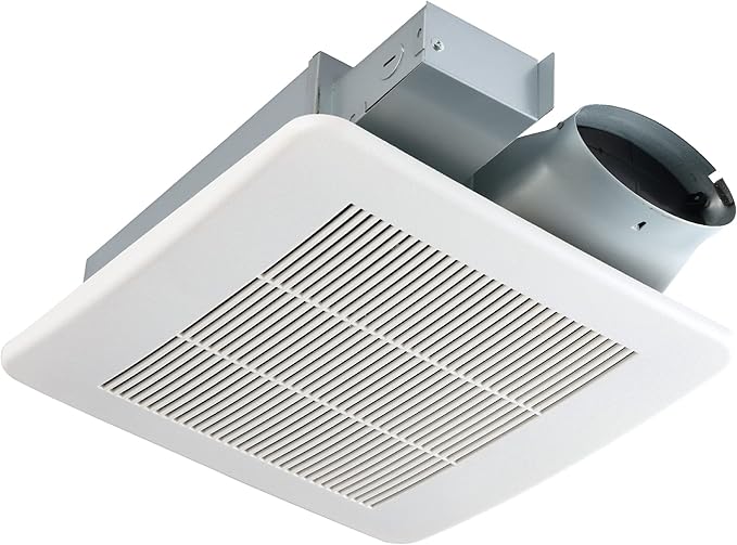 Tech Drive Bathroom fan 50-80-100 CFM DC Energy-Saving Motor,Very Quiet Ventilation and Exhaust Fan, Ceiling or Wall Mounted Fan, CFM Adjustable,White by TechDrive