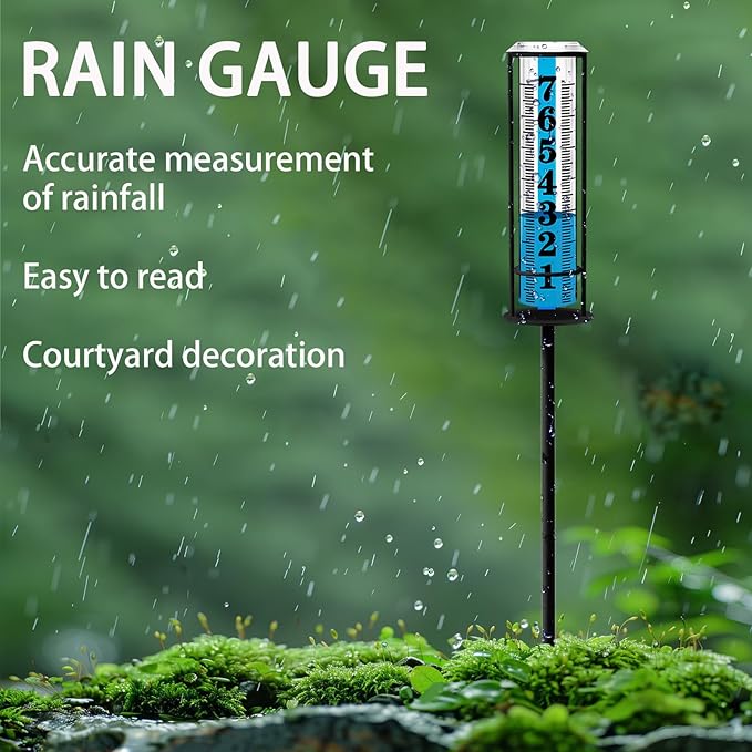 Rain Gauge Outdoor,Accurate Rain Gauges Outdoors Best Rated,Upgraded Freeze Proof Rain Measure Gauge for Yard Fence,Rain Meter with Stake,Large Font Water Gauge for Rain,Adjustable Height,Easy to Read - Image 7