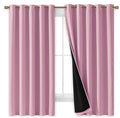 NICETOWN 100% Blackout Curtains with Black Liners, Thermal Insulated Full Blackout 2-Layer Lined Drapes, Energy Efficiency Window Draperies for Bedroom (Crystal Pink, 2 Panels, 70-inch W by 63-inch L) by NICETOWN