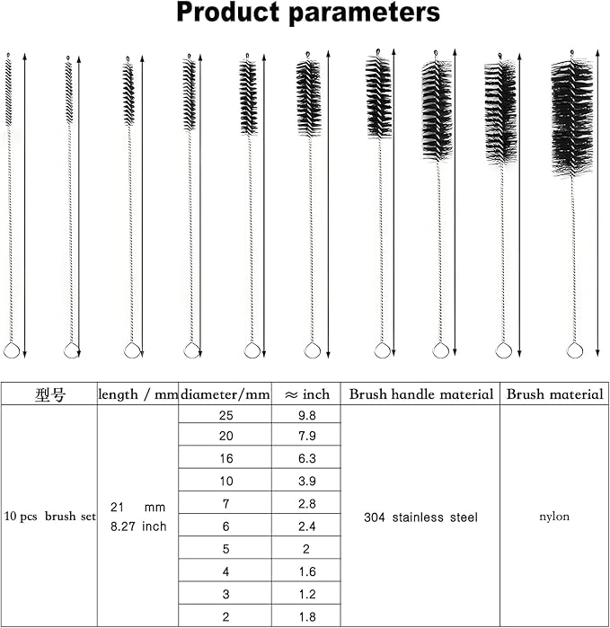 Coffee Machine Cleaning Brush - 15 PCS Straw Brush,Long Handle Bottle Brush, Flexible Scrub Brush for Water Bottles, Glasswares, Mugs,Coffee Pots, Cups,Water Bottles,Bent Pipe - Image 6