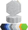 12 Pack Acoustic Panels Self Adhesive Sound Proof Foam,High Density Sound Acoustic Foam Panel,12X10.23X0.4 Inch Hexagon Wall Panels in Home,Office,Reccording Room,Studio(Silver Gray) by Amantech