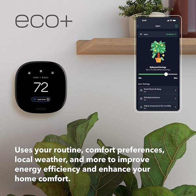 ecobee Smart Thermostat Premium with Smart Sensor and Air Quality Monitor - Programmable Wifi Thermostat - Works with Siri, Alexa, Google Assistant - Image 9