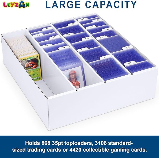 Trading Card Storage Box, 3200 Count Cardboard Storage Box with Divider for Sports, Tcg, Mtg Card(2 Pack) - Image 5