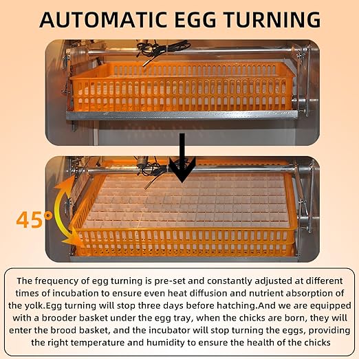 XKV 352 Egg Incubator with Automatic Egg Turning,Temperature Control and Humidity Control,Hatching Eggs,Chicken,Ducks,Poultry,Industrial Brooding Machine Chicken Incubator for Farm,Lab,Home,Indoor - Image 9