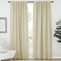 NICETOWN Living Room Room Darkening Curtains, Soft and Smooth Fabric Draperies and Panels, Privacy Energy Smart Curtains for Patio Door (Beige, 52" Wide x 84" Long, 2 PCs by NICETOWN