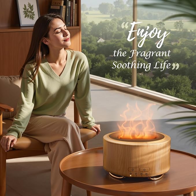 Essential Oil Diffuser for Home: 500ML Aroma Diffuser for Hotel Office Yoga Room - Humidifier with 9 Colors LED Night Light for Kids/Women Home Relaxation,Orange Yellow - Image 5